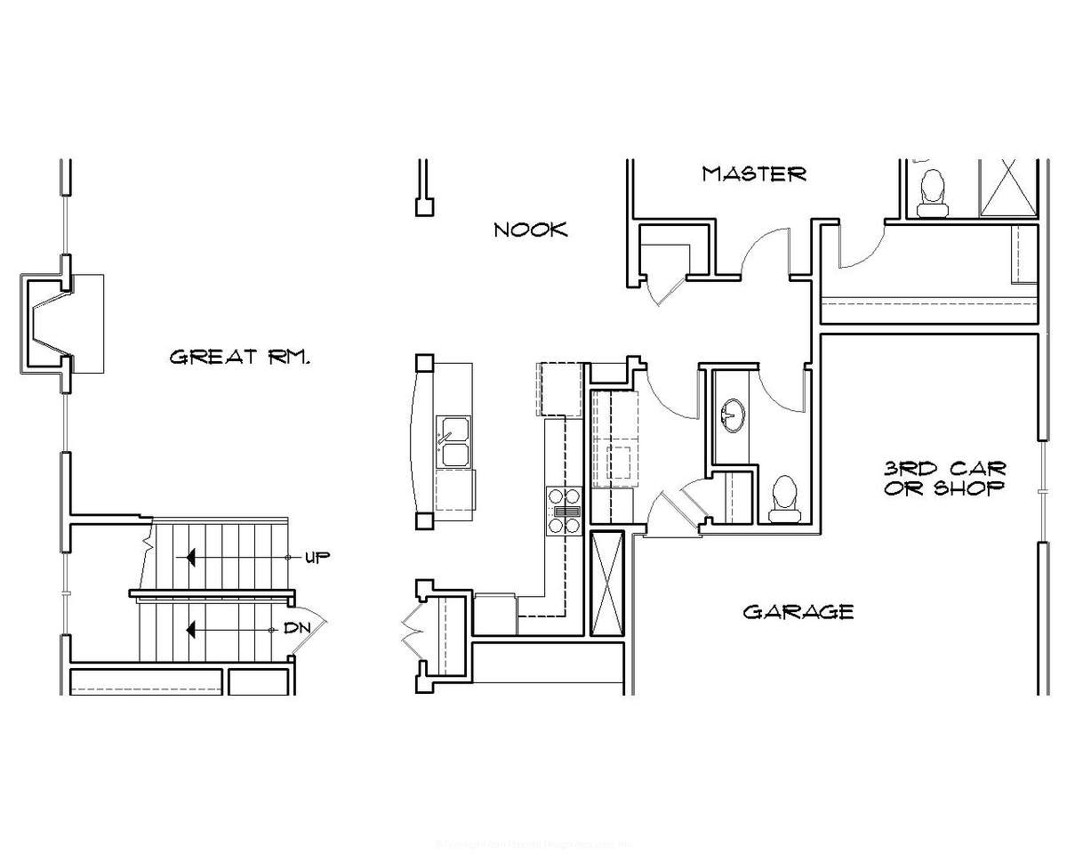 Basement Stair Location for Mascord House Plan B22122A - The Saybrooke