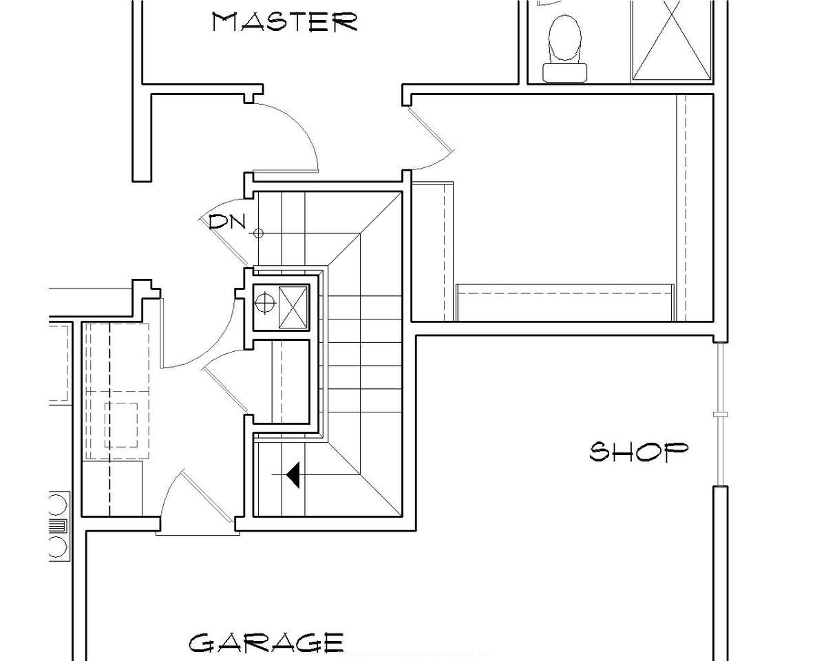 Basement Stair Location for Mascord House Plan B22122B - The Silvercrest