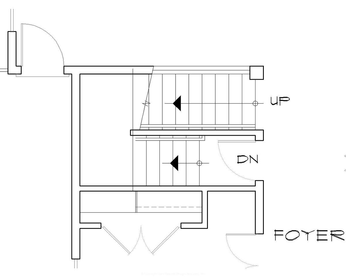 Basement Stair Location for Mascord House Plan B22122Q - The Northbrook