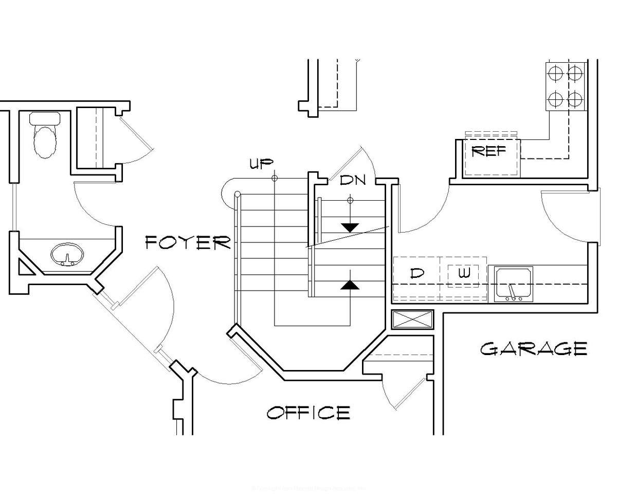 Basement Stair Location for Mascord House Plan B22138 - The Hillsboro