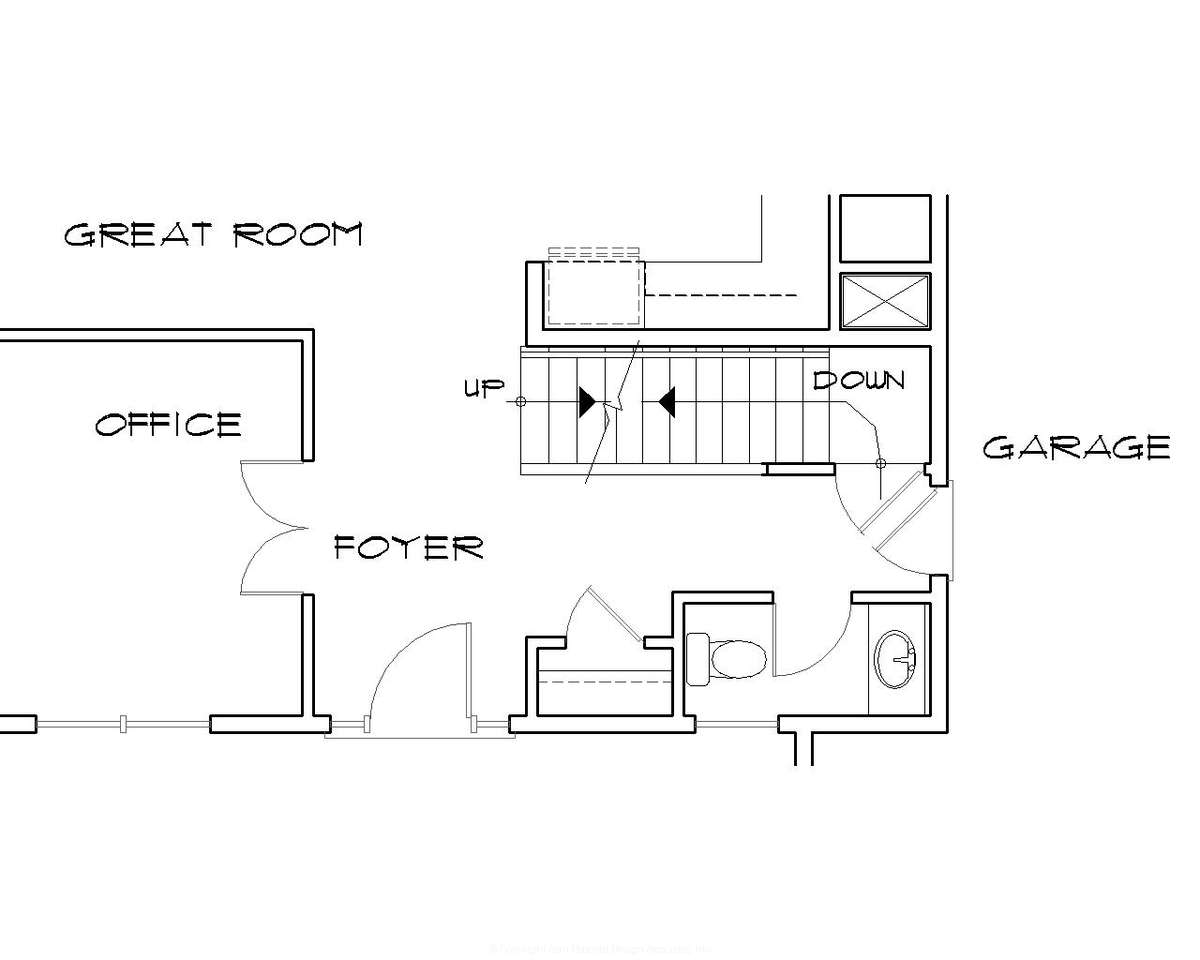 Basement Stair Location for Mascord House Plan B22143A - The Roland