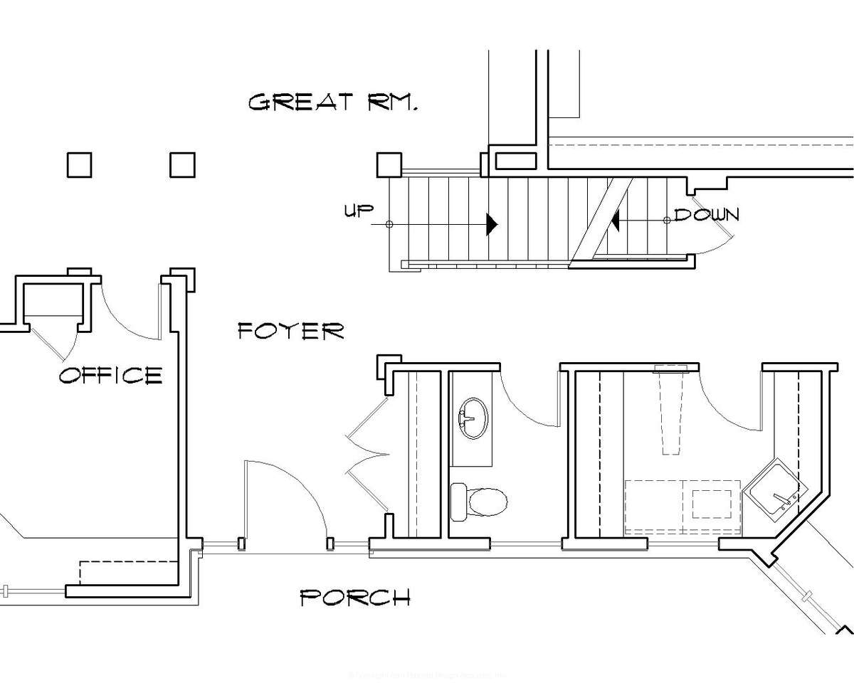 Basement Stair Location for Mascord House Plan B22156 - The Halstad