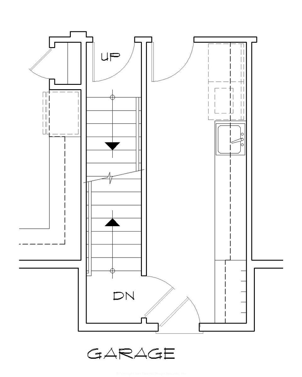 Basement Stair Location for Mascord House Plan B22157A - The Ravenwood