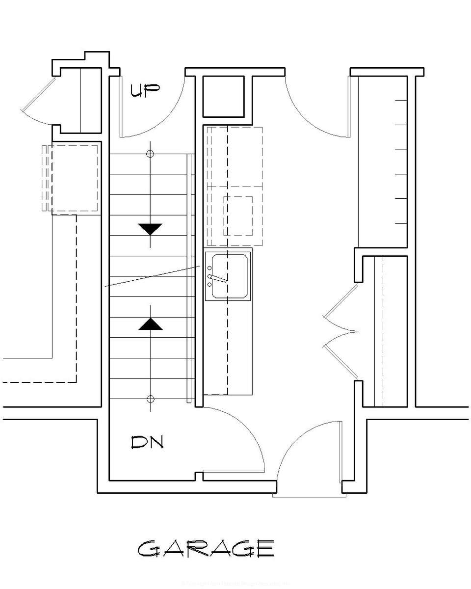 Basement Stair Location for Mascord House Plan B22157AA - The Ashby