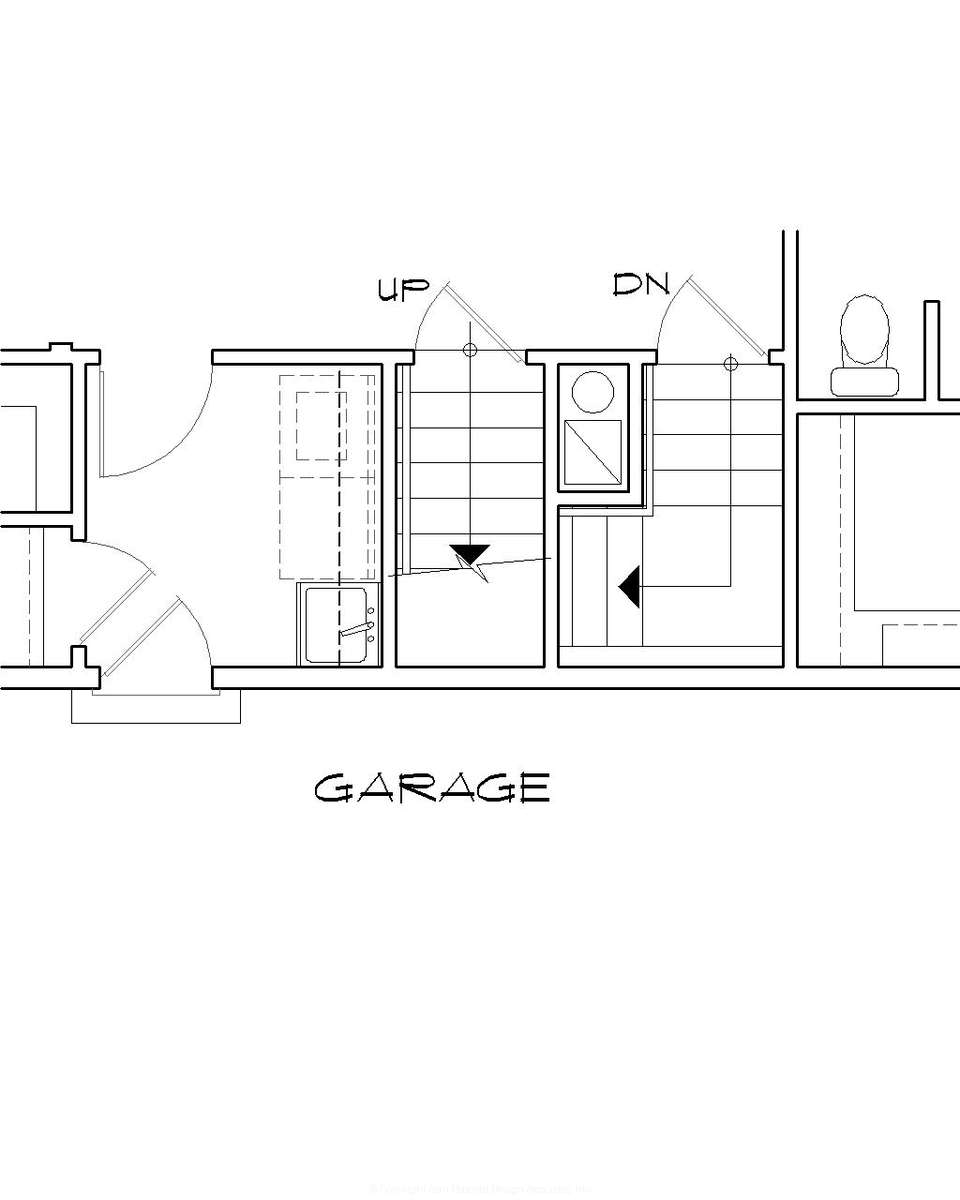 Basement Stair Location for Mascord House Plan B22158 - The Willard