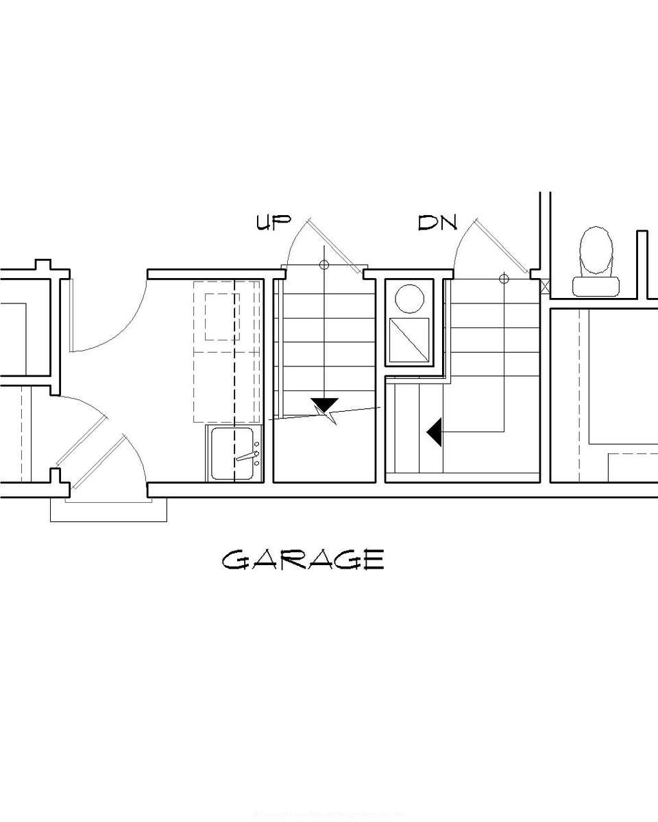 Basement Stair Location for Mascord House Plan B22158A - The Jasper