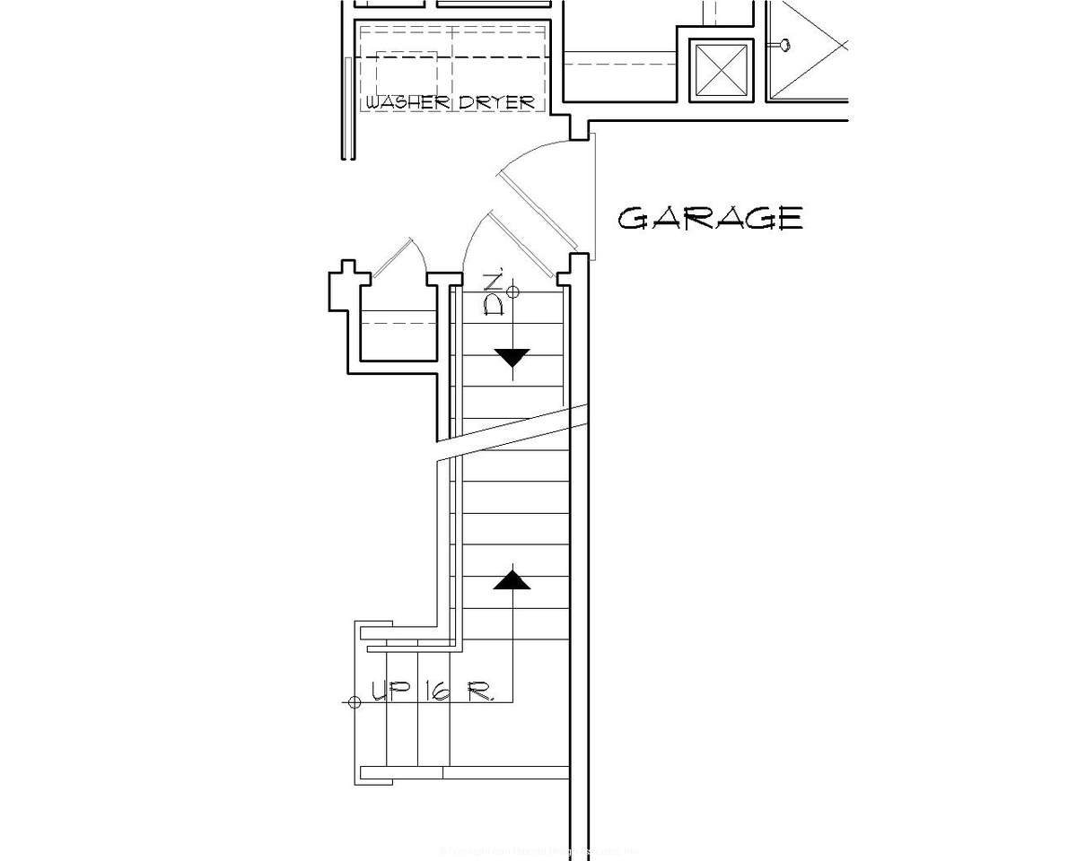 Basement Stair Location for Mascord House Plan B22159 - The Fairfield