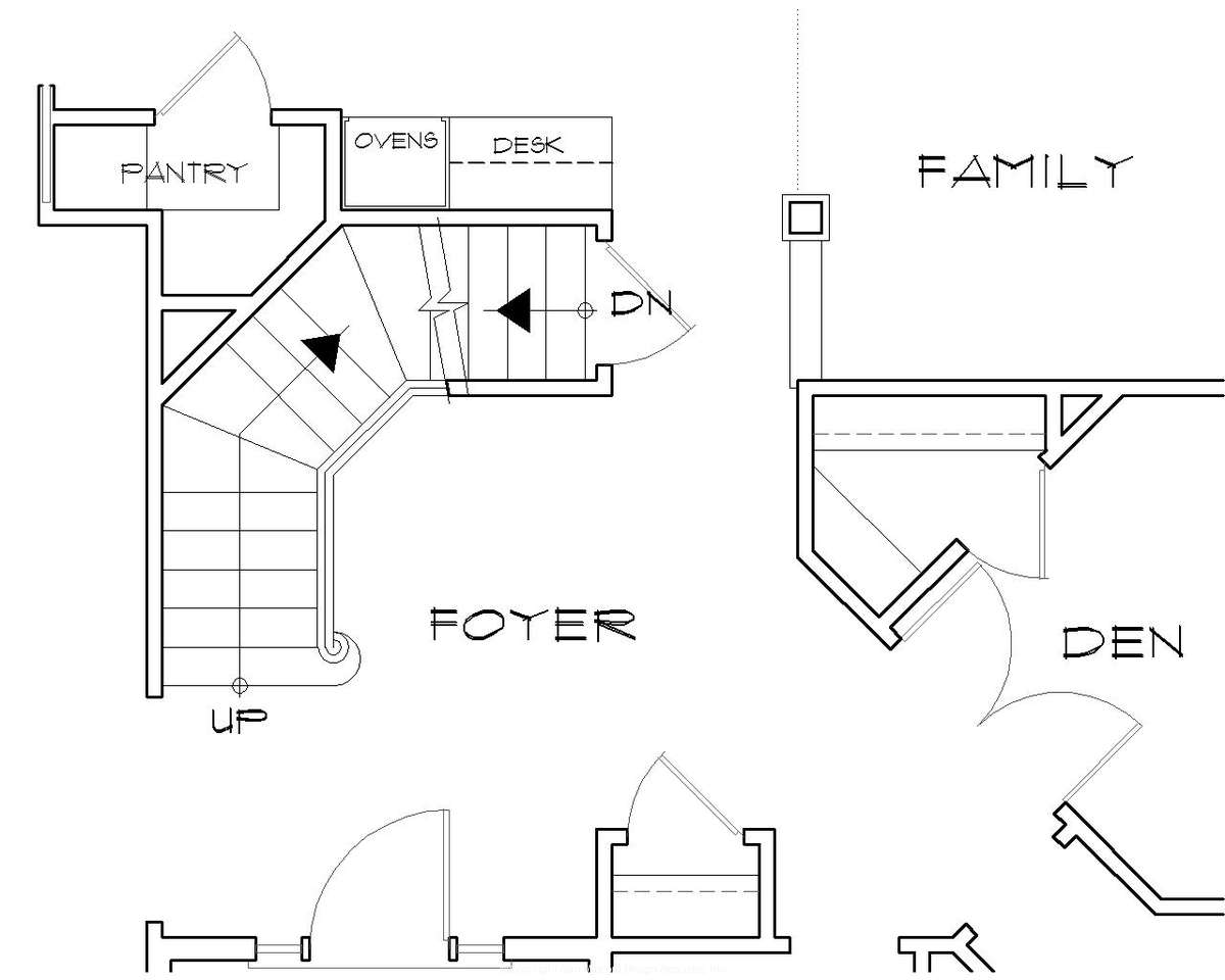 Basement Stair Location for Mascord House Plan B2239PG - The Inwood