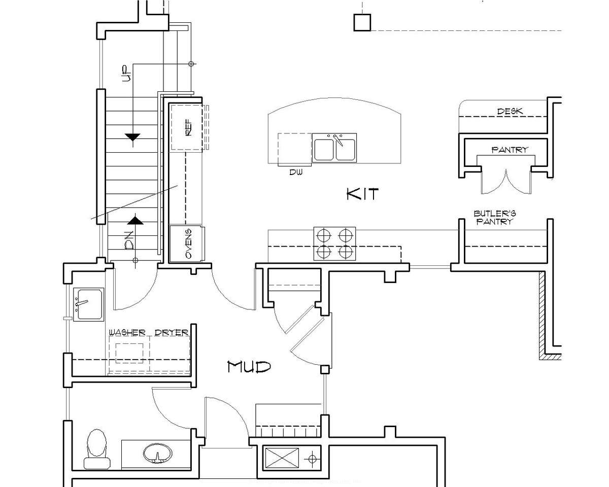 Basement Stair Location for Mascord House Plan B2350 - The Estherwood