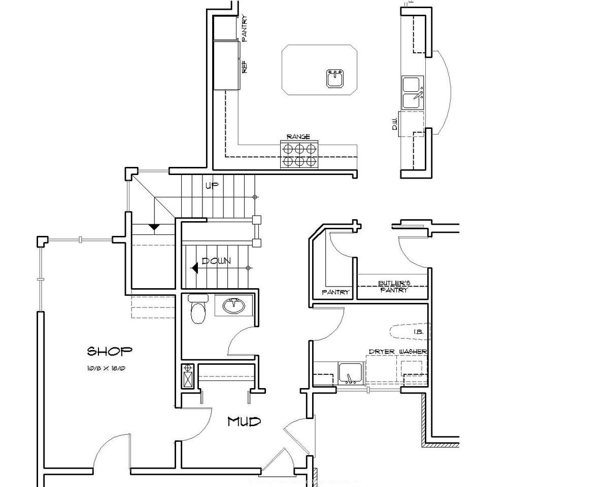 Basement Stair Location for Mascord House Plan B2351 - The Farnsworth
