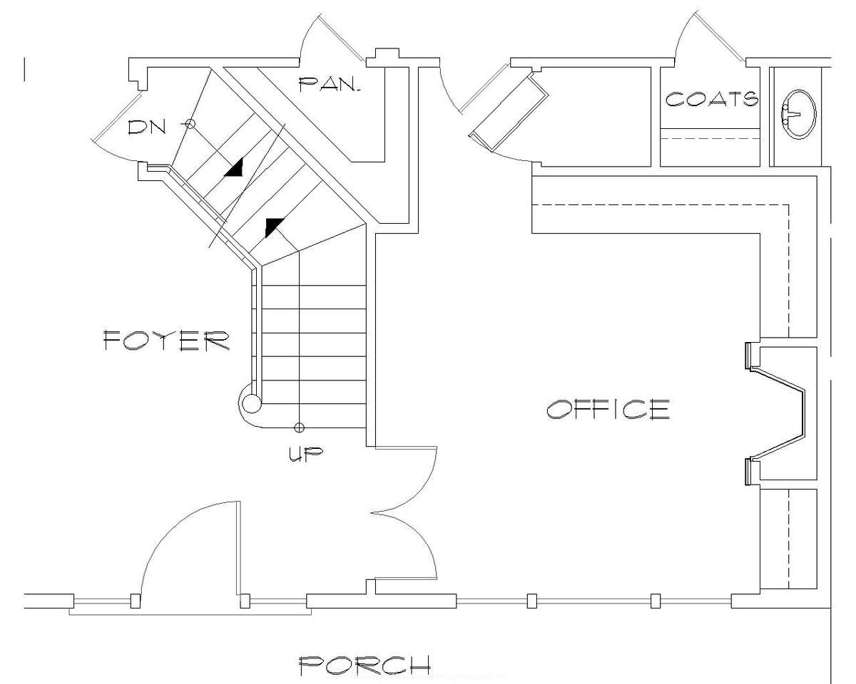 Basement Stair Location for Mascord House Plan B2386 - The Vicksburg