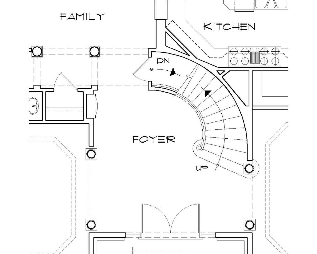Basement Stair Location for Mascord House Plan B2432A - The Benedict