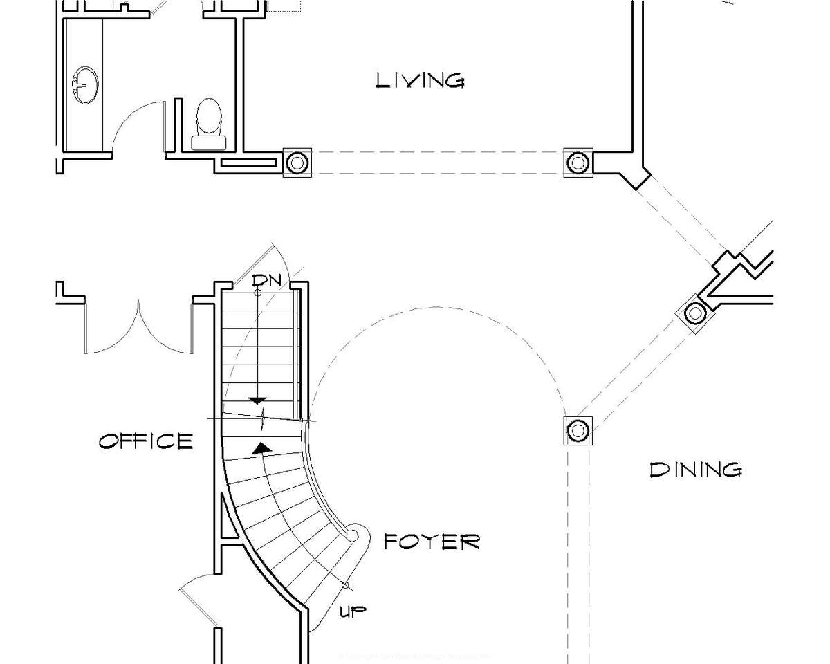 Basement Stair Location for Mascord House Plan B2435 - The Holden
