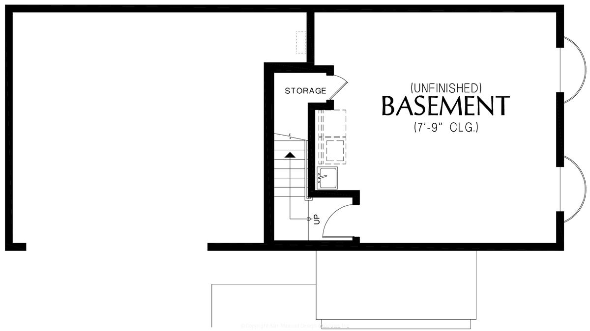 Lower Floor Plan for Mascord House Plan B11102A