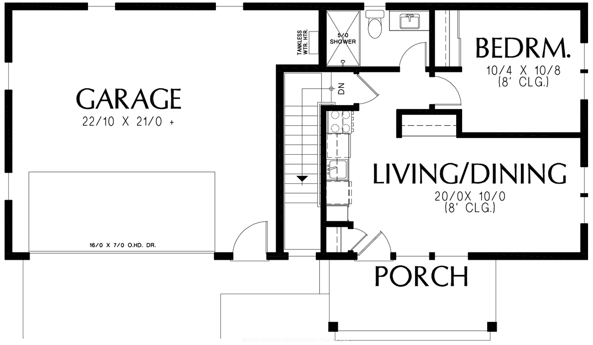 Main Floor Plan for Mascord House Plan B11102A