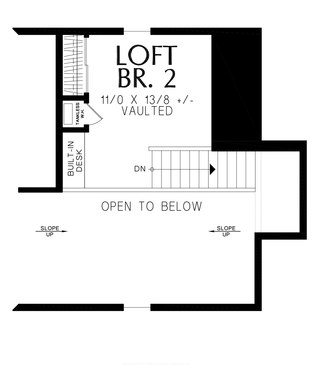 Upper Floor Plan for Mascord House Plan B11103