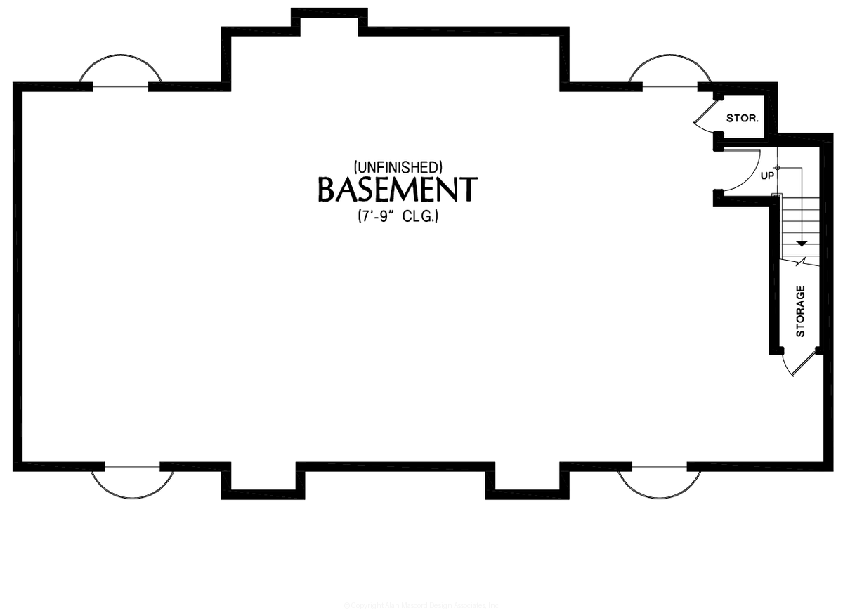 Lower Floor Plan for Mascord House Plan B11105
