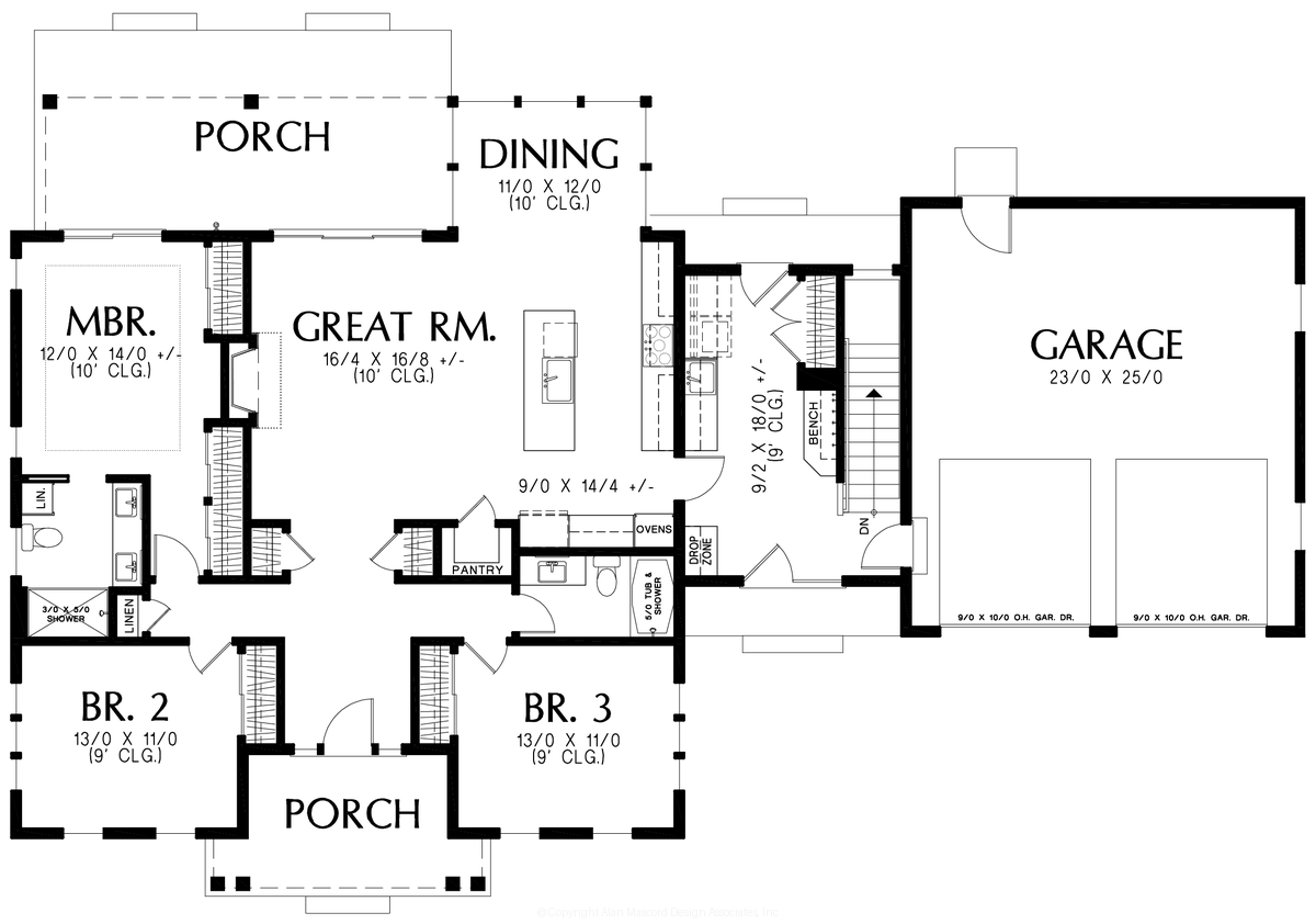 Main Floor Plan for Mascord House Plan B11106