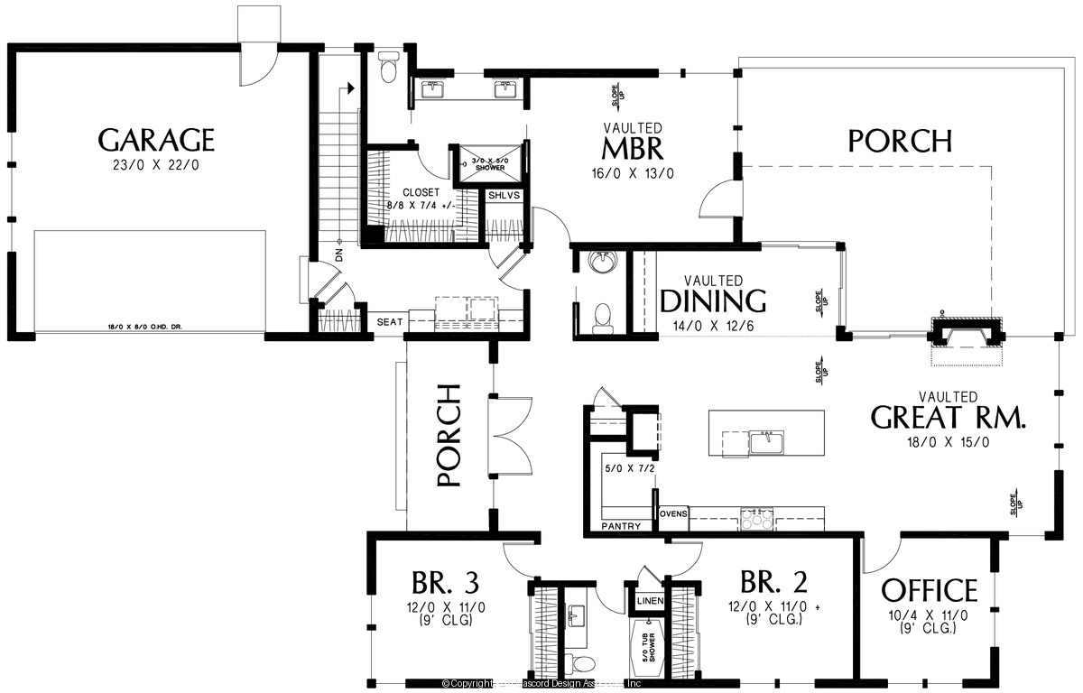 Main Floor Plan for Mascord House Plan B11110