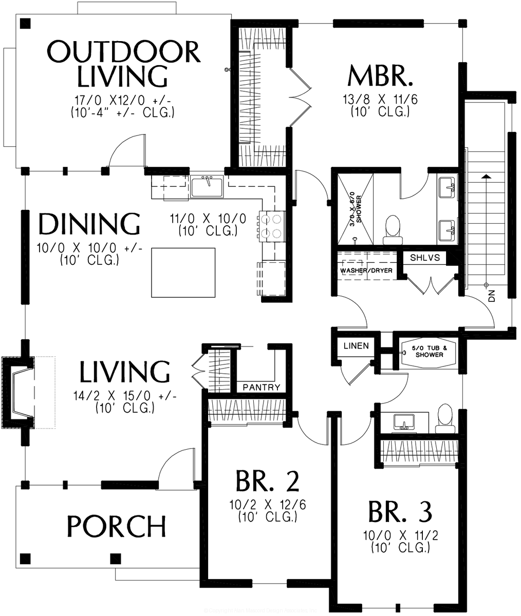 Main Floor Plan for Mascord House Plan B11114