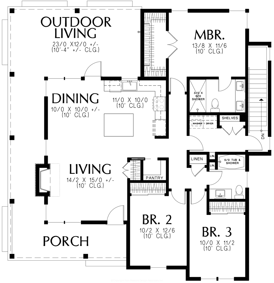 Main Floor Plan for Mascord House Plan B11114A