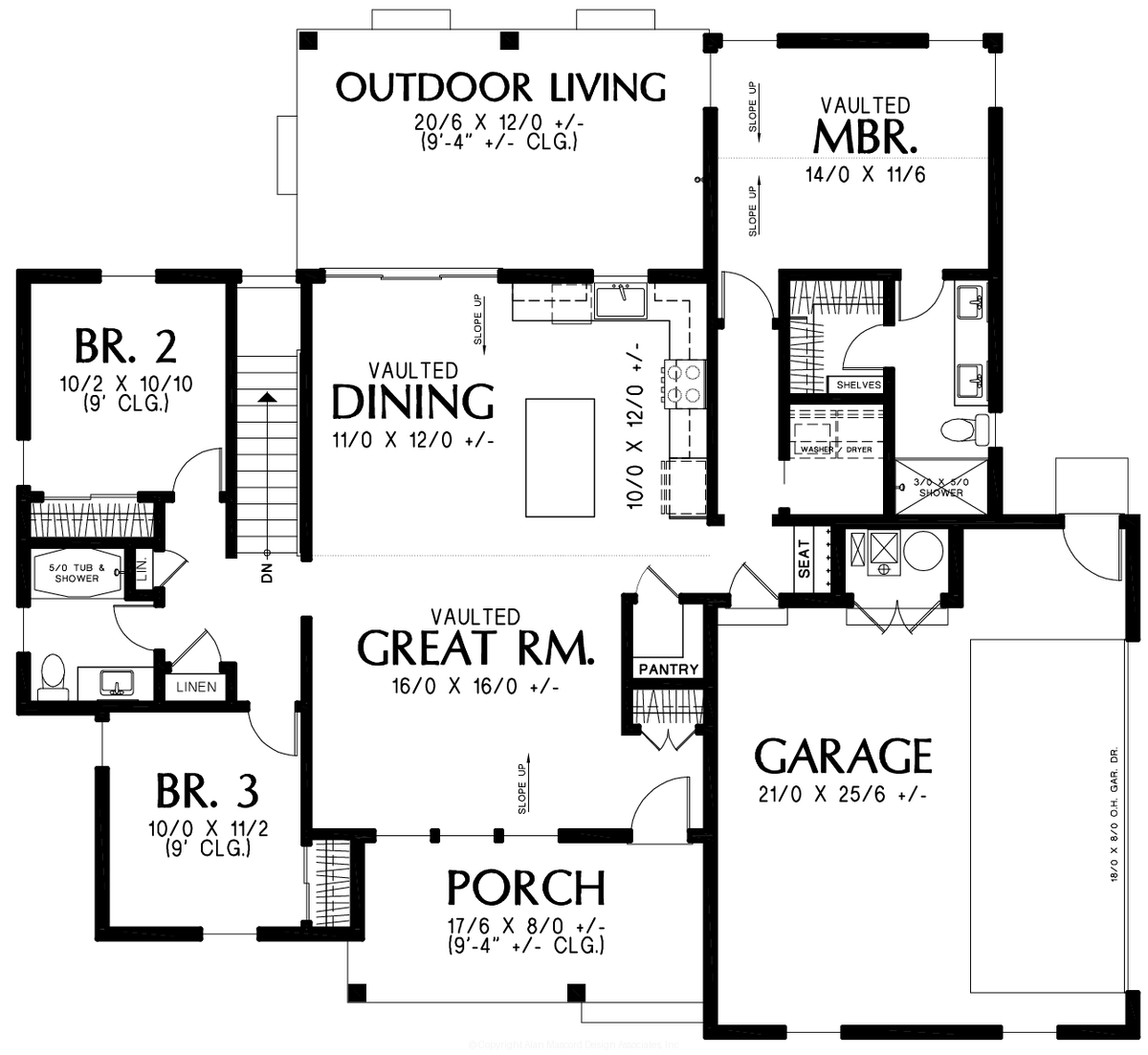 Main Floor Plan for Mascord House Plan B11117