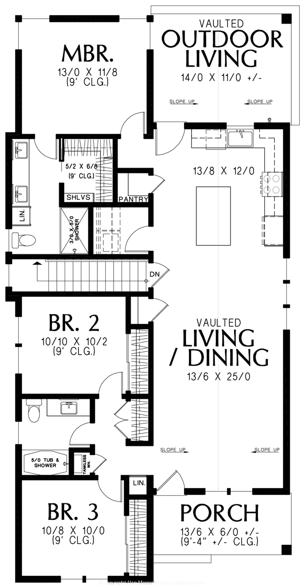 Main Floor Plan for Mascord House Plan B11118