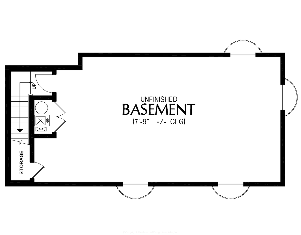 Lower Floor Plan for Mascord House Plan B11119