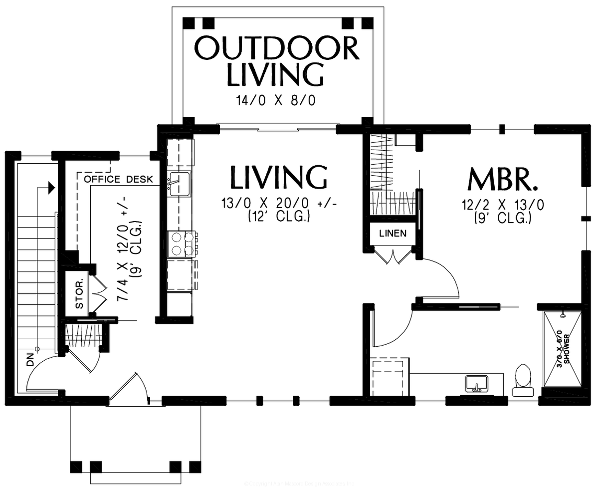 Main Floor Plan for Mascord House Plan B11119