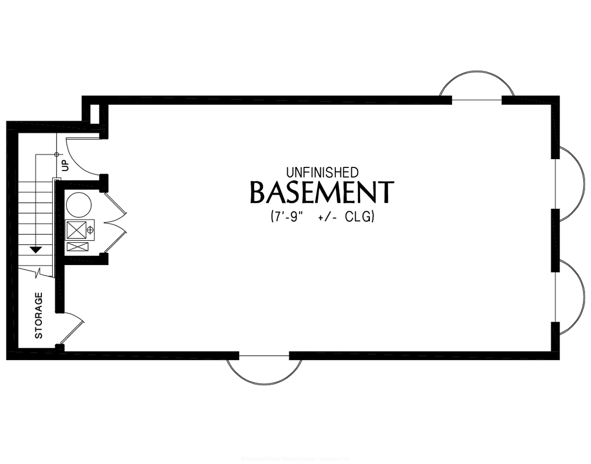 Lower Floor Plan for Mascord House Plan B11119A