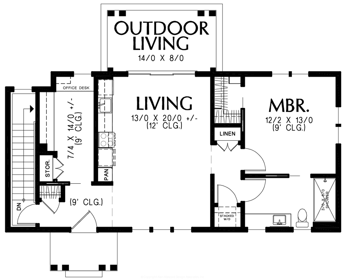 Main Floor Plan for Mascord House Plan B11119A