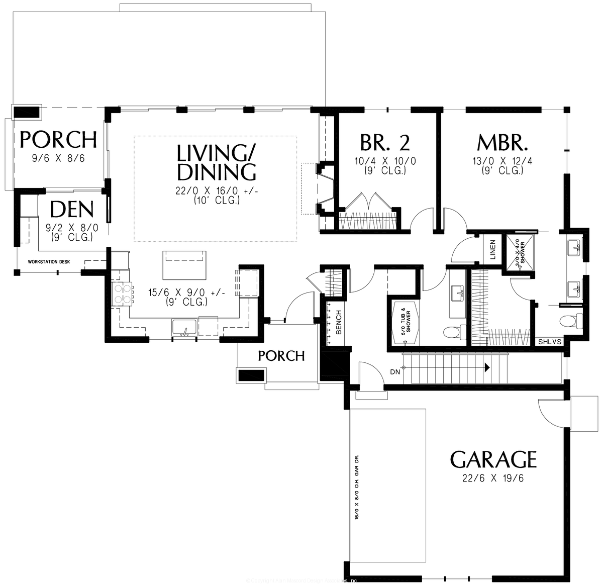 Main Floor Plan for Mascord House Plan B11121