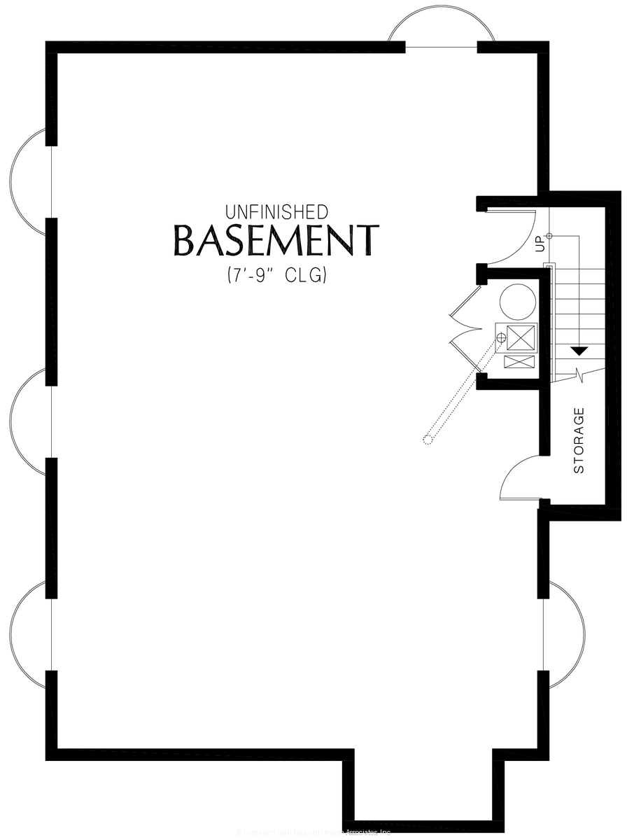 Lower Floor Plan for Mascord House Plan B11124