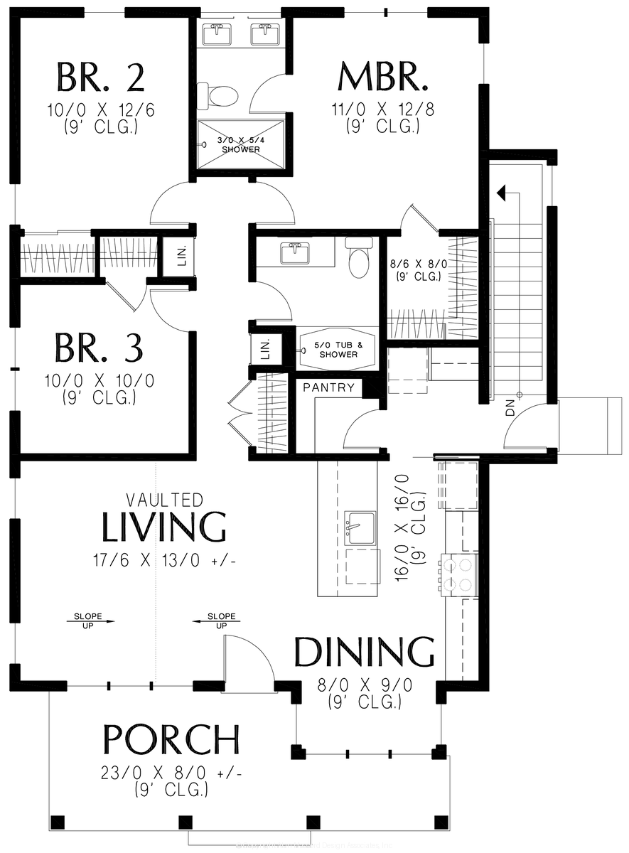 Main Floor Plan for Mascord House Plan B11124