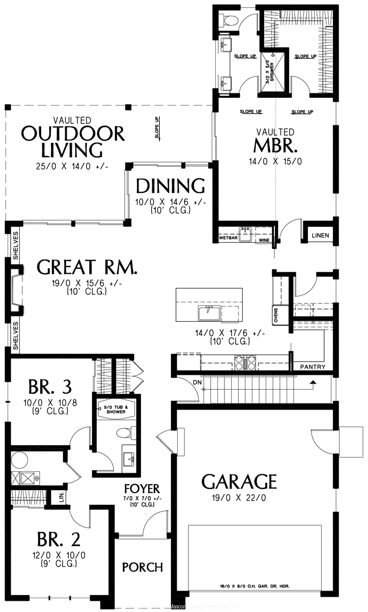 Main Floor Plan for Mascord House Plan B11125