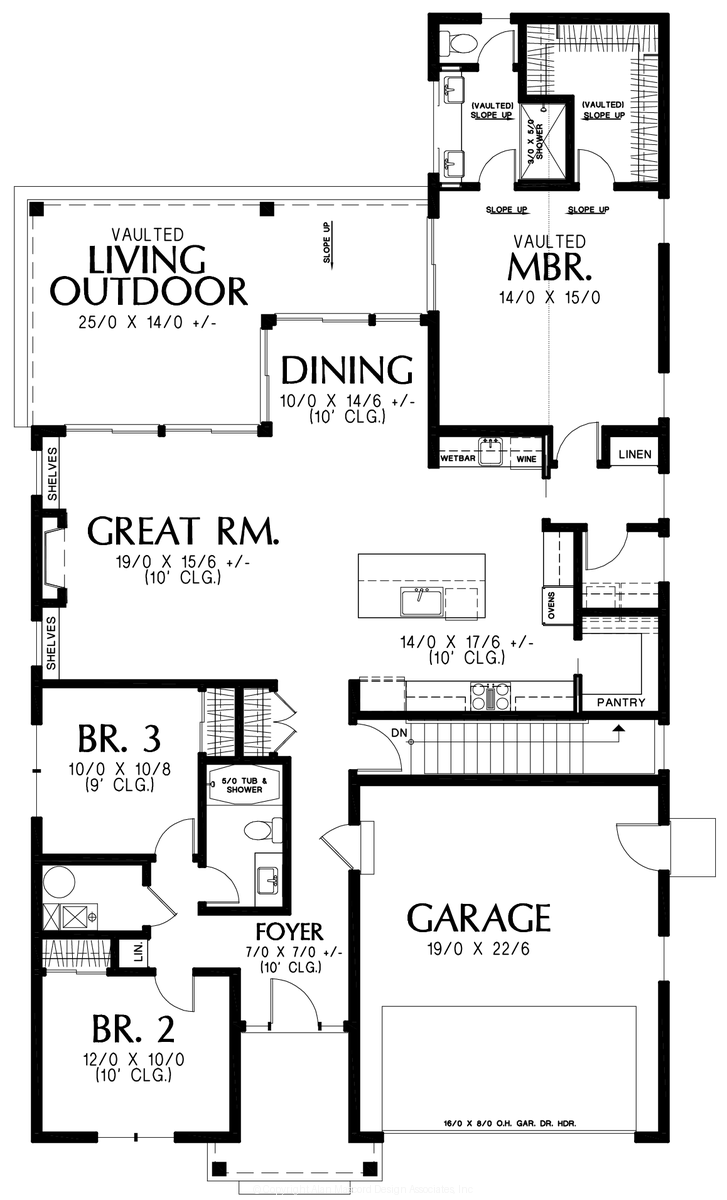 Main Floor Plan for Mascord House Plan B11125A
