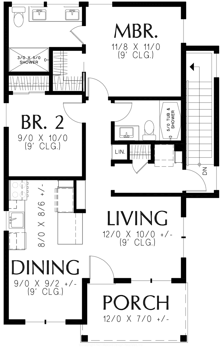 Main Floor Plan for Mascord House Plan B11126