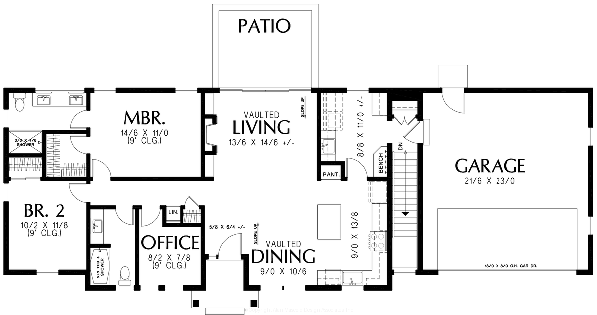 Main Floor Plan for Mascord House Plan B11127