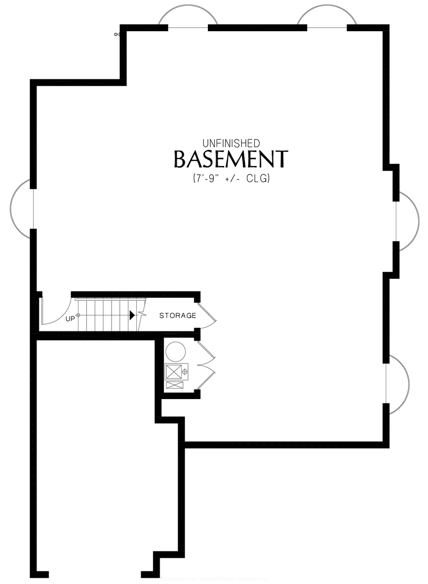 Lower Floor Plan for Mascord House Plan B1180D