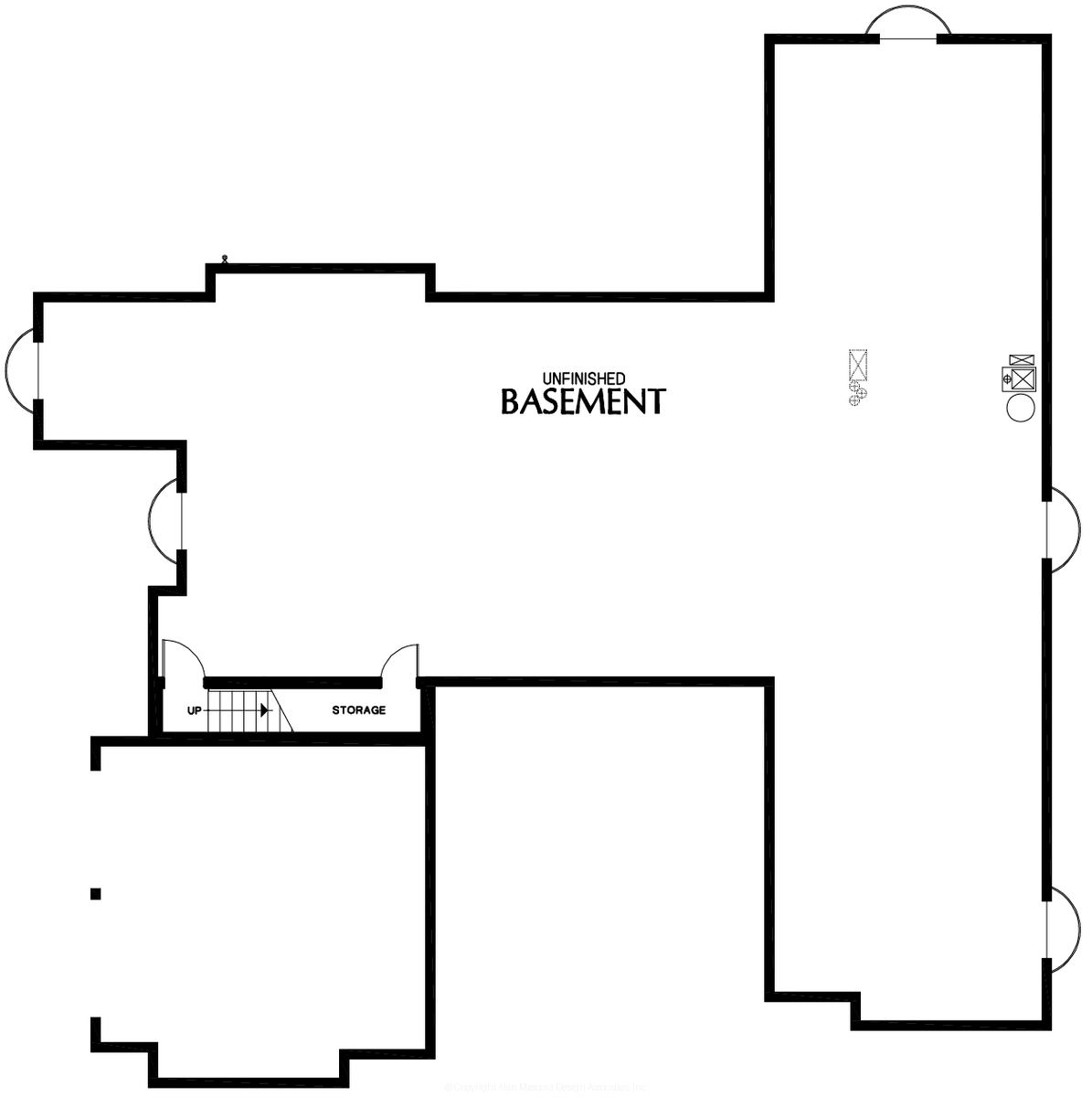 Lower Floor Plan for Mascord House Plan B1265A