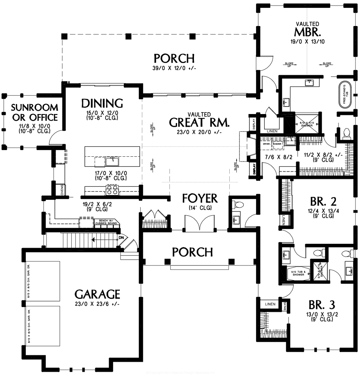 Main Floor Plan for Mascord House Plan B1265A