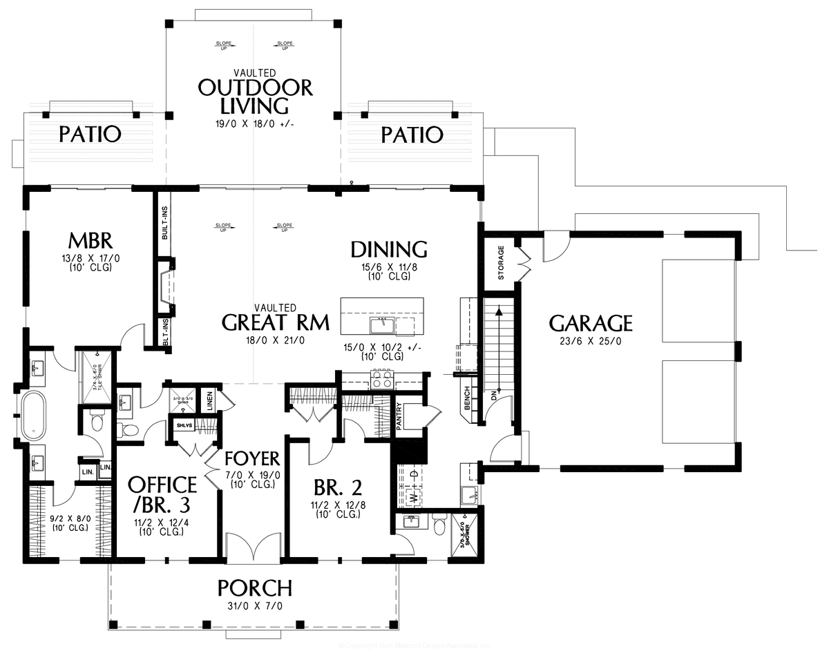 Main Floor Plan for Mascord House Plan B1274