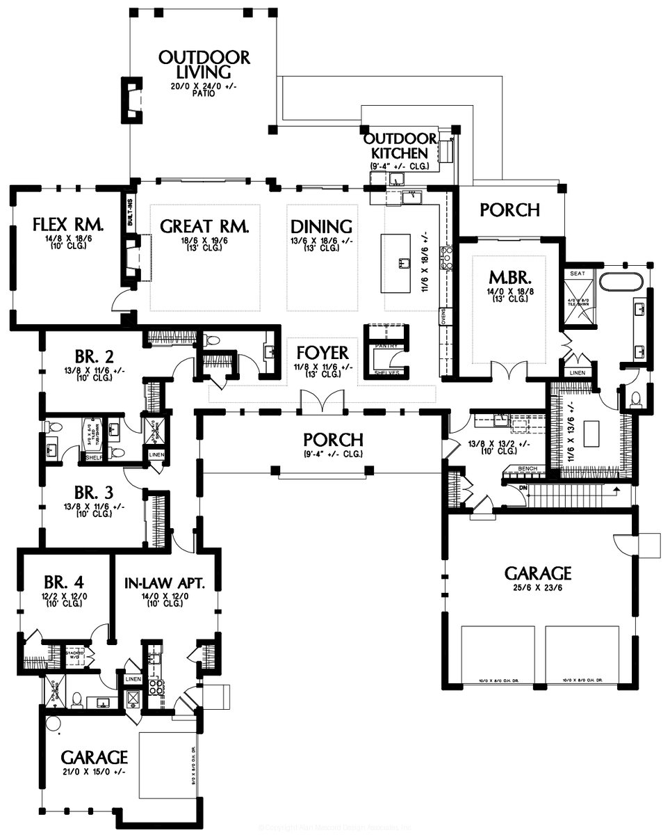 Main Floor Plan for Mascord House Plan B1347B