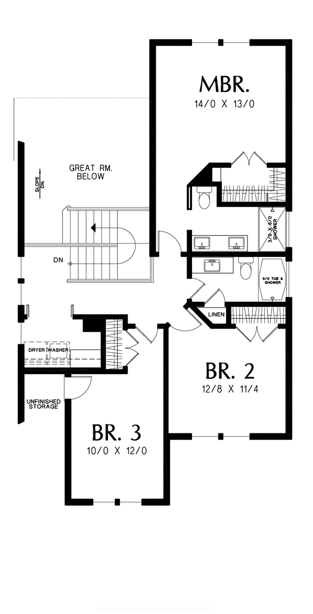 Upper Floor Plan image for Mascord --Upper Floor Plan