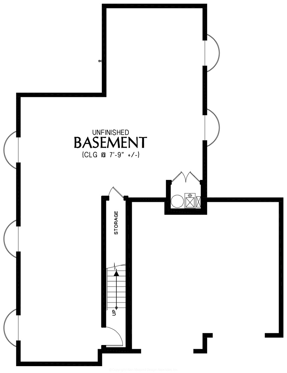 Lower Floor Plan for Mascord House Plan B21154-2-Cf