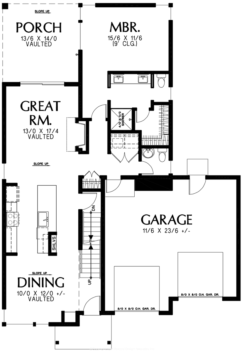 Main Floor Plan for Mascord House Plan B21154-2-Cf