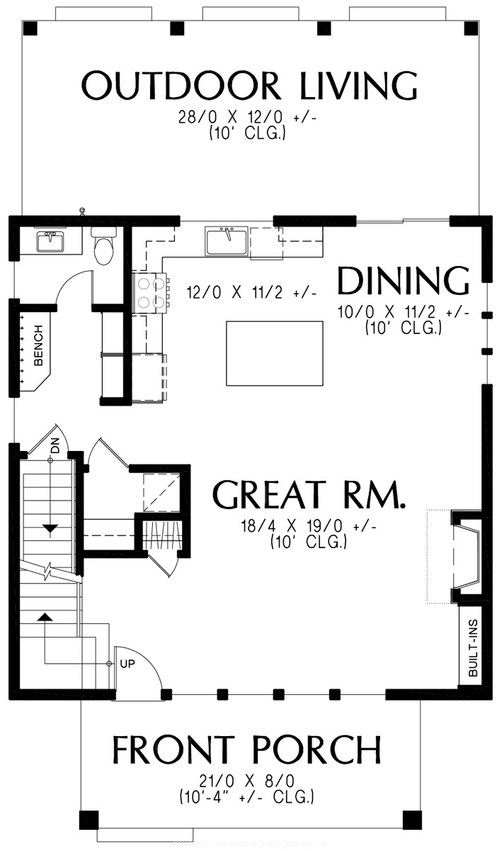 Main Floor Plan for Mascord House Plan B21181A
