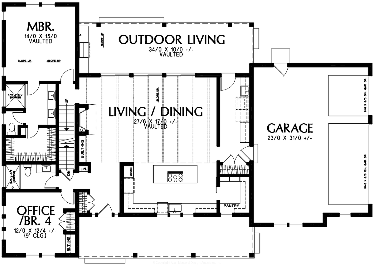 Main Floor Plan for Mascord House Plan B22231A