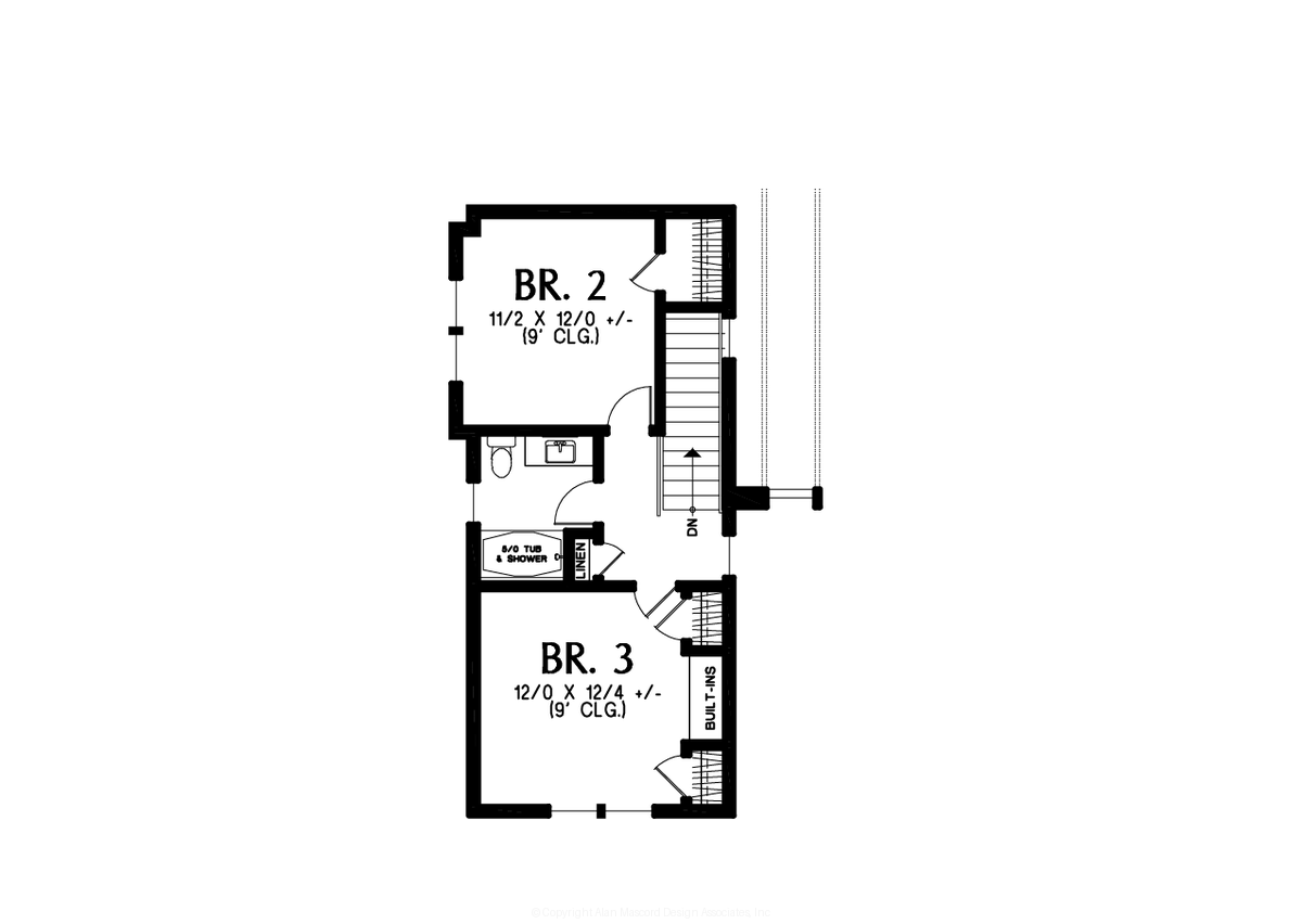 Upper Floor Plan for Mascord House Plan B22231A